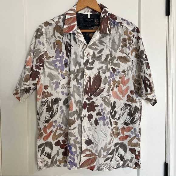 Ted Baker Moselle Floral Relaxed Fit Button Down Shirt - Picture 1 of 4